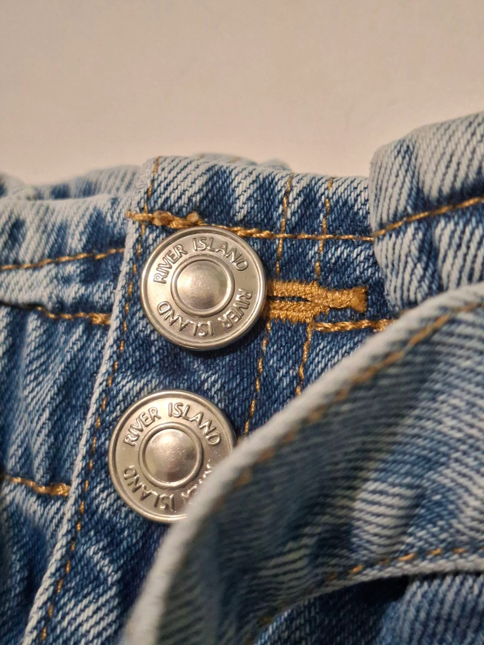 River Island Mini 18-24 months 92 cm blue high-waisted denim shorts – photo 2
